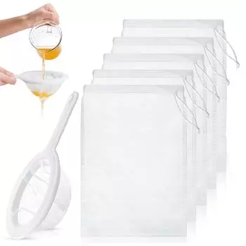 6 шт. ореховый молочный мешок многоразовый пищевой фильтр-мешок нейлоновый сетчатый фильтр-мешки для греческого йогурта миндального сока холодного кофе домашнего заваривания 100mesh 150micron