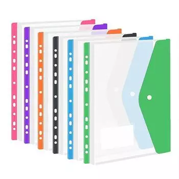 6 шт. Органайзер для документов А4 Папки-регистраторы Кошельки Органайзер для файлов Папка-регистратор Контракт black-6pcs