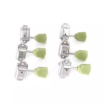 6 шт. открытых ключей для настройки гитары, колков для струн, винтажных колков, гитарной головки 3L3R с крепежными винтами для фолк-гитары и электрогитары серебряный