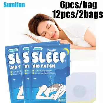 6 шт./пакет, 12 шт./2 пакета, пластырь для сна, для улучшения сна, пластырь для снятия головной боли, стресса, тревоги, улучшения бессонницы, стикер для расслабления тела, паста