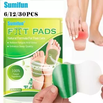 6 шт./пакет, травяной Детокс патч для ног, натуральная паста из полыни, наклейка для похудения, снимает усталость, улучшает бессонницу, пластырь 6pcs/1bag зелёный