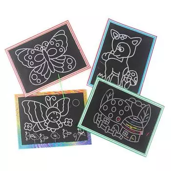 6 шт./партия DIY скретч-карты, бумага, магия, выскабливание, живопись, художественные игрушки, детские игрушки для вечеринок