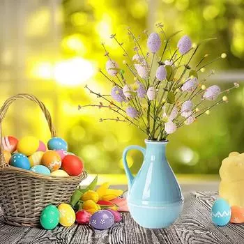 6 шт пасхальных украшений, яйца, ягоды, искусственные весенние цветы, декор для дома, вазы, стола, центральные украшения 43cm розовый