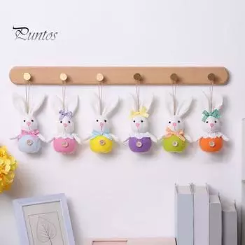 6 шт. пасхальный кролик украшение ручной работы плюшевые фигурки кролика с подсветкой праздничное елочное украшение для весенней вечеринки домашний декор 6pcs