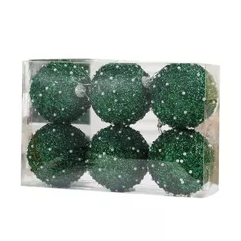 6 шт. пенопластовых сверкающих блесток зеленого цвета, набор украшений для рождественской елки с богатой праздничной атмосферой