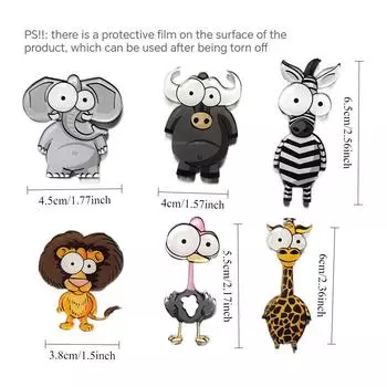 6 шт. Персонализированные 3D мультяшные магниты на холодильник с животными, магниты для сообщений на холодильник, доску, белую доску, корейский декоративный