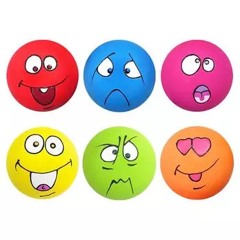 6 шт. пищащие игрушки для собак с улыбающимся лицом, мягкие латексные пищащие шарики, надувные милые игрушки для домашних собак для щенков и маленьких домашних собак CHINA