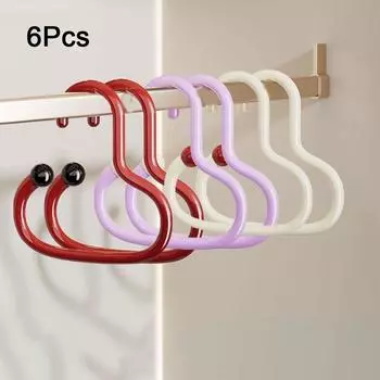 6 шт. Пластиковое кольцо-вешалка для шляп, противоскользящая вешалка для одежды, круглая вешалка для шарфов и галстуков, для гардероба