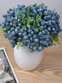 6 шт. пластиковые искусственные ягоды черники искусственные цветы черники для дома, свадьбы, офиса, вечеринки, декор красный