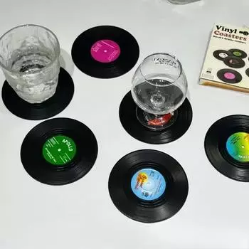 6 шт. пластинка ретро винил CD подставки пластины изоляционные подставки под кофе термостойкие салфетки нескользящие кухонные принадлежности инструмент