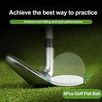 6 шт., плоские мячи для гольфа, вспомогательное средство для обучения, сотовая конструкция, легкие портативные мячи для занятий гольфом, аксессуары