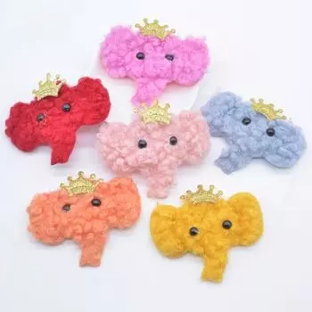 6 шт., плюшевые аппликации в виде слона, шитье на скрапбукинге, плоские ремесленные аксессуары, украшения, нашивки розы красного