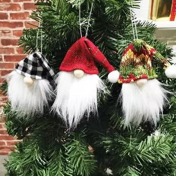 6 шт. плюшевые рождественские украшения в виде гнома ручной работы, шведские гномы Tomte, скандинавские настольные украшения в виде Санта-эльфа, подвеска на рождественскую елку