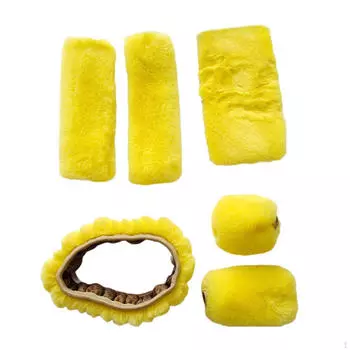 6 шт. плюшевый автомобильный чехол на руль, протектор ручки, удобный, автомобильный жёлтый