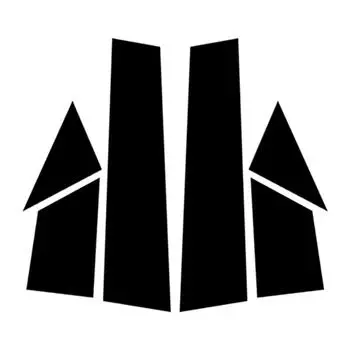 6 шт., подходит для Fiat 500 2010-2020, глянцевая черная автомобильная дверь, окно, центральная колонка, средняя стойка стойки, крышка с зеркальным эффектом, отделка