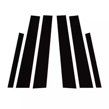 6 шт., подходит для Lincoln Towncar 1998-2014, глянцевый черный материал из поликарбоната, зеркальный эффект, центральная часть окна двери автомобиля, средняя часть стойки стойки, отделка для колонны