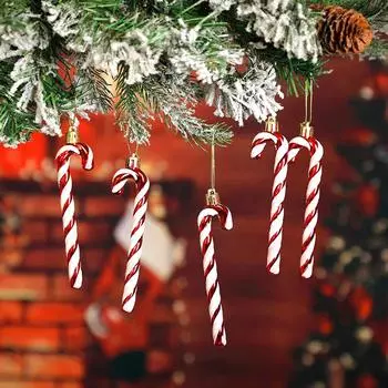 6 шт. подвеска в виде конфеты рождественский шар конфетный шар украшение на рождественскую елку конфетная трость рождественские конфеты