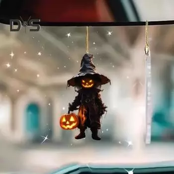 6 шт. подвески на Хэллоуин, подвесные украшения для зеркала заднего вида со шнурком, легко повесить в помещении, на открытом воздухе, автомобильные подвески 6pcs
