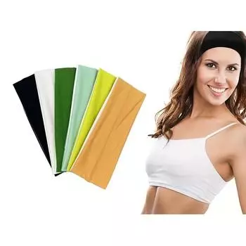 6 шт. Поглощающая пот Нескользящая Повязка на голову для йоги, фитнеса и бега - Унисекс Защита лба Повязка для волос Size fits all