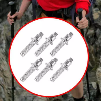 6 шт., походная палка с наконечником, путешествия, вольфрамовая стальная трость, аксессуары для скалолазания