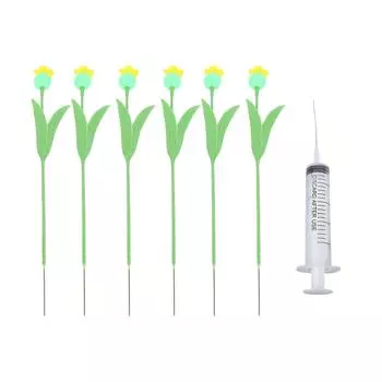 6 ШТ. Поилка для пчел Железо ПП Мягкая резина Цветок Кормушка для колибри Подставки Чашки для пчел для жёлтый