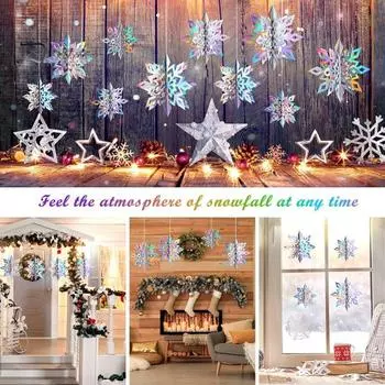 6 шт. полезный светоотражающий дизайн длительный замораживание кулон в виде снежинки вечерние подвесной орнамент Декор сцена макет