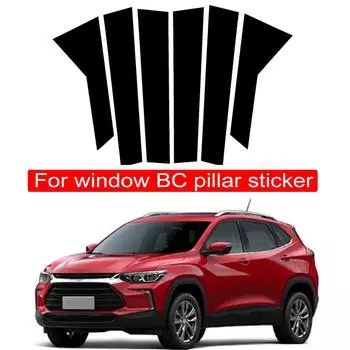 6 шт. полированные стойки, подходящие для Chevrolet Tracker-обшивка окна, аксессуары для колонны BC, блестящая наклейка