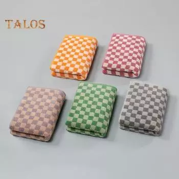 6 шт. полотенец с клетчатым принтом, разноцветные полотенца для мытья лица, полотенца для рук в спортзале, впитывающие хлопковые полотенца, быстросохнущие кухонные полотенца для вытирания 6pcs