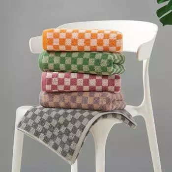 6 шт. полотенец с клетчатым принтом, разноцветные полотенца для мытья лица, полотенца для рук в спортзале, впитывающие хлопковые полотенца, быстросохнущие кухонные полотенца для вытирания 6pcs