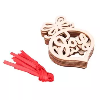 6 шт. Полые буквы Деревянные рождественские украшения Подвесные елочные украшения Подарочные рождественские елочные декоративные бирки Подвеска