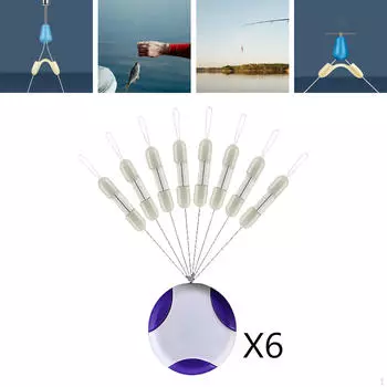6 шт., поплавок для рыбалки, силиконовая анти-завернутая космическая фасоль, слип 6.5mm