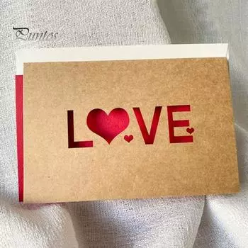 6 шт. поздравительных открыток ко Дню святого Валентина с конвертами, романтические открытки с сердечками на День святого Валентина, годовщины, дни рождения 6pcs