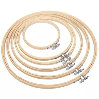 6 шт. пяльцы для вышивания круглая вышивка крестом кольцо деревянная рамка кремового цвета DIY инструменты