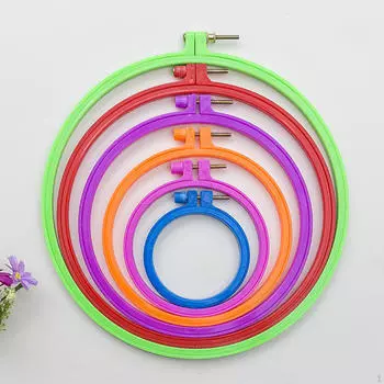 6 шт. пяльцы для вышивания круглые регулируемые пяльцы для шитья color