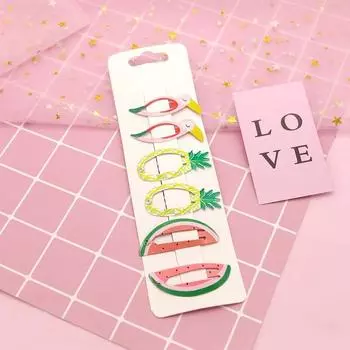 6 шт. Прекрасные новые печатные милые фруктовые заколки-невидимки, заколки для волос, аксессуары для волос для девочек, детские головные уборы, детские заколки для волос, головной убор