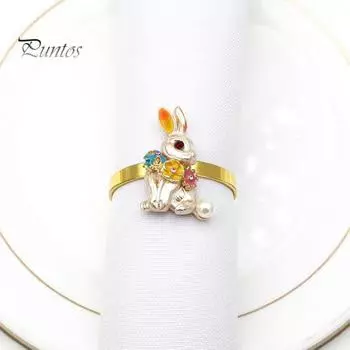 6 шт. привлекательный компактный держатель для салфеток пасхальный кролик пряжки для салфеток декор для банкета украшение стола S серебряный