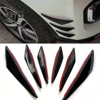 6 шт. прочные автомобильные спойлеры с длительным сроком службы, удобные спойлеры на передний бампер автомобиля чёрный