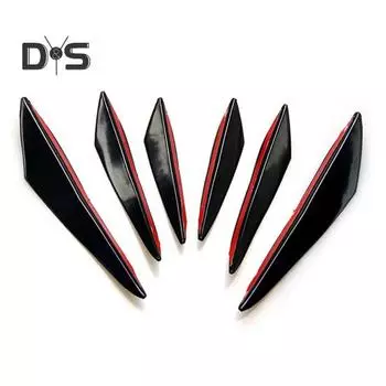 6 шт. прочные автомобильные спойлеры с длительным сроком службы, удобные спойлеры на передний бампер автомобиля чёрный