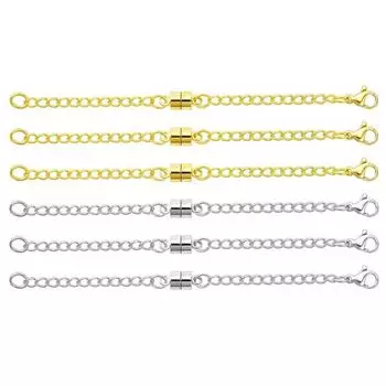 6 шт. прочный магнитный удлинитель ожерелья золотой/серебряный браслет застежка конвертер ювелирные изделия застежки девушка Gold-Long