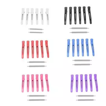 6 шт. профессиональных заколок для волос, нескользящие, разделительные, заколки для волос «утконос» для стрижки и укладки волос White