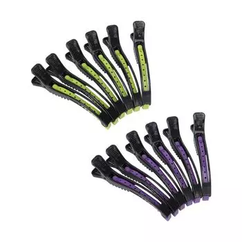 6 шт. Профессиональный зажим для волос Портативный домашний салонный набор зажимов для волос Инструмент для укладки стрижки Black Green Black+Green