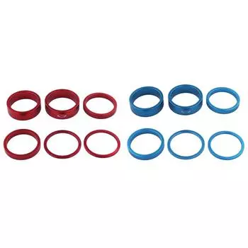 -6 шт. прокладка для велосипедной вилки 2/5/10 мм, прокладка для велосипедной гарнитуры для велосипеда MTB (красный)