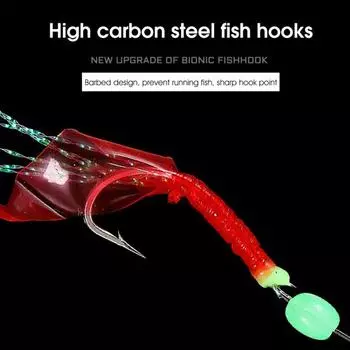 6 шт. простая установка, длительный срок службы, профессиональный светящийся рыболовный крючок, веревочный рыболовный крючок 13