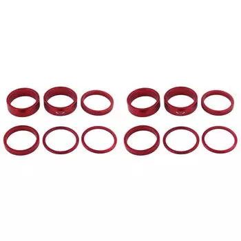6 шт., проставка для велосипедной вилки, 2/5/10 мм, проставка для велосипедной гарнитуры для MTB Bicyle (красный)
