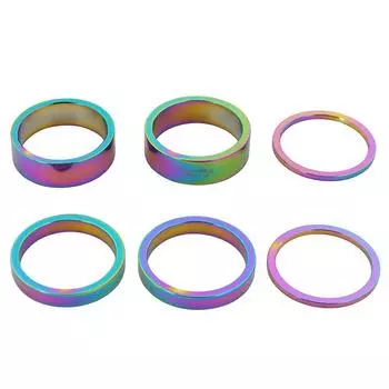 6 шт. проставки для рулевой колонки велосипеда 2/5/10 мм проставки для штока передней вилки велосипеда (многокрасочный) #