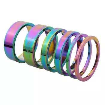 6 шт. проставки для рулевой колонки велосипеда 2/5/10 мм проставки для штока передней вилки велосипеда (многокрасочный)