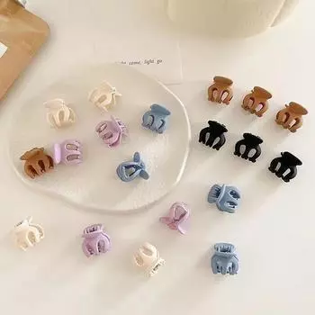 6 шт. простые акриловые черные мини-маленькие зажимы для волос принцессы фиолетовый