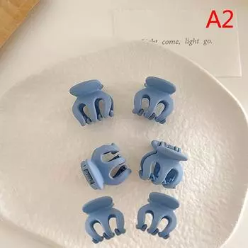 6 шт. простые акриловые черные мини-маленькие зажимы для волос принцессы чёрный