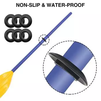 6 шт., противоскользящие кольца для весла для каяка, резиновое противоскользящее кольцо для весла для каноэ, соединитель для захвата весла для водной лодки, аксессуары для весла, прочные