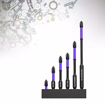 6 шт. противоударной головки крестовой отвертки магнитная электрическая дрель магнитная головка высокой твердости противоскользящая 1